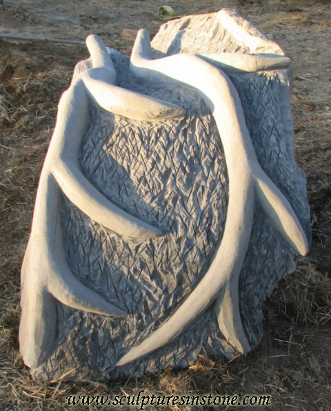 Stone Elk Sculpture